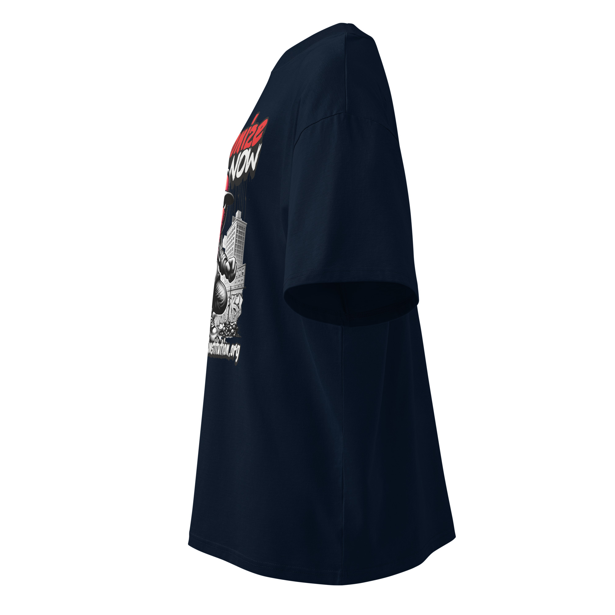 Unisex organic oversized high neck t-shirt - Image 3