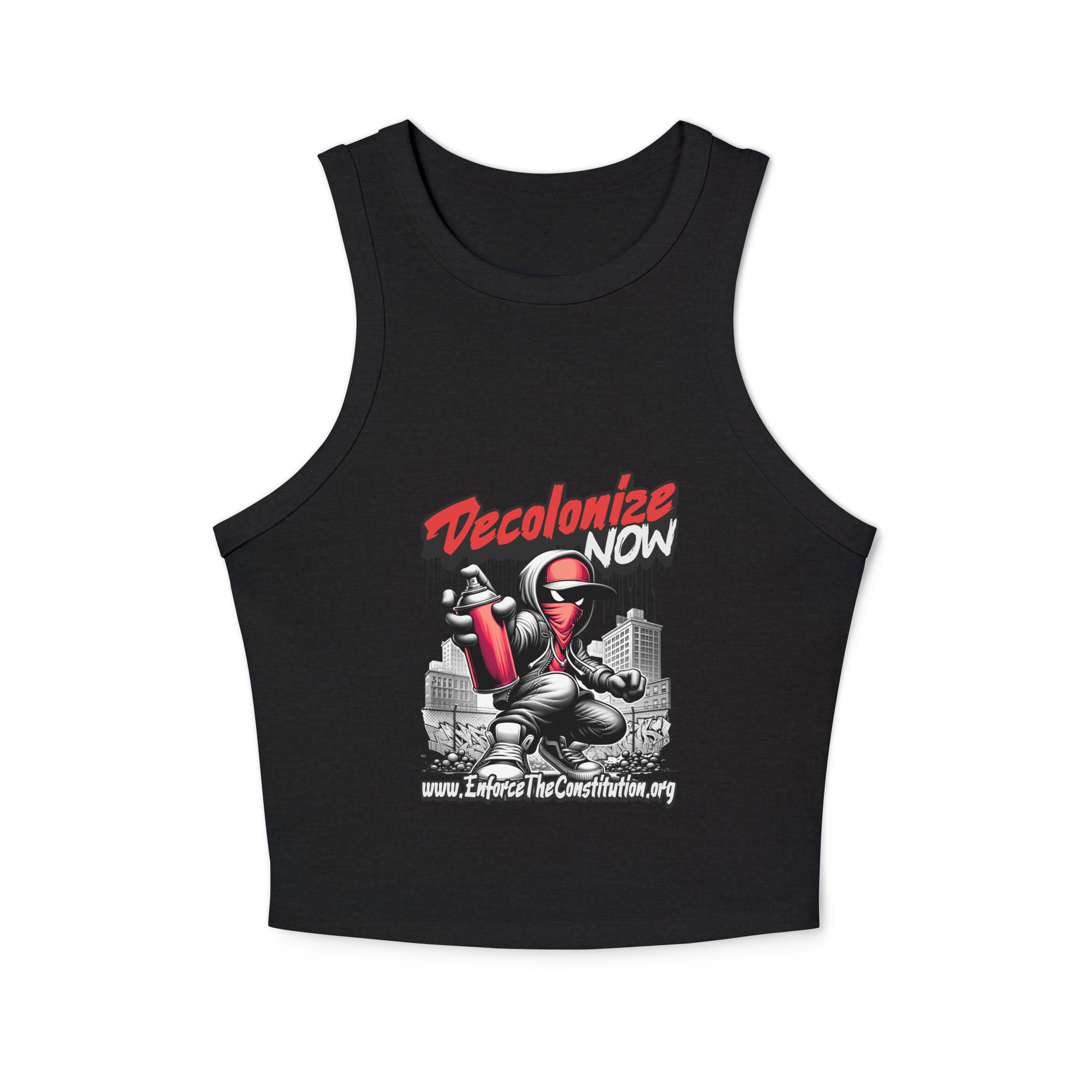 Women's micro rib racer tank top